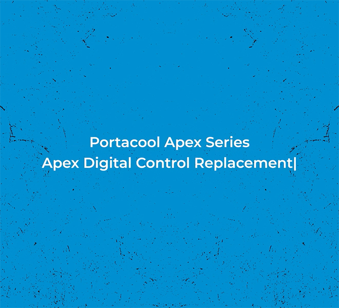 Portacool Apex Series Apex Digital Control Replacement, written on a blue background.