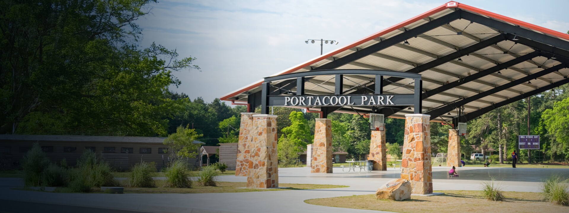 Signage in front of of Portacool Park.