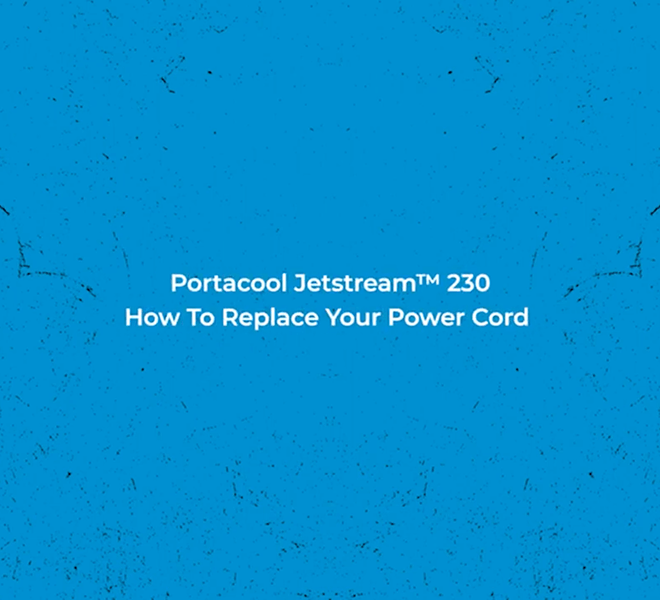 Blue background with white text: "Jetstream 230: Replacing Power Cord.