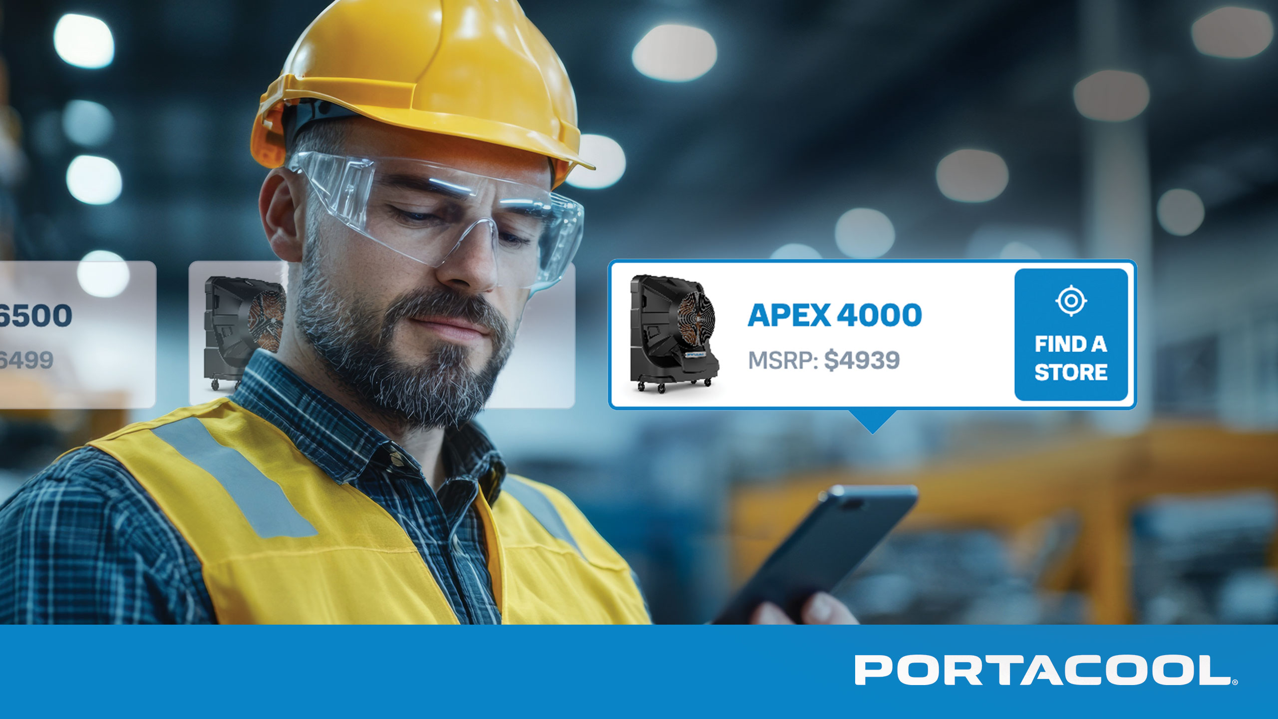 A warehouse manager uses the Portacool evaporative cooler buying guide to determine the best warehouse cooling solution for his facility.